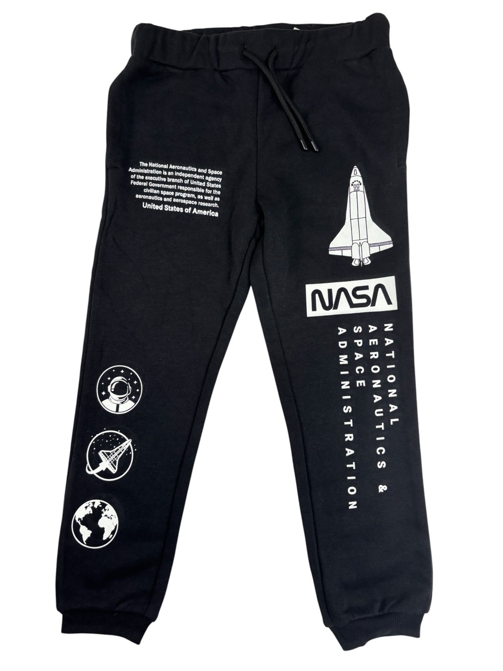 H&M Boys Black NASA Space Sweatpants Jogging Pants Size 5T NWT